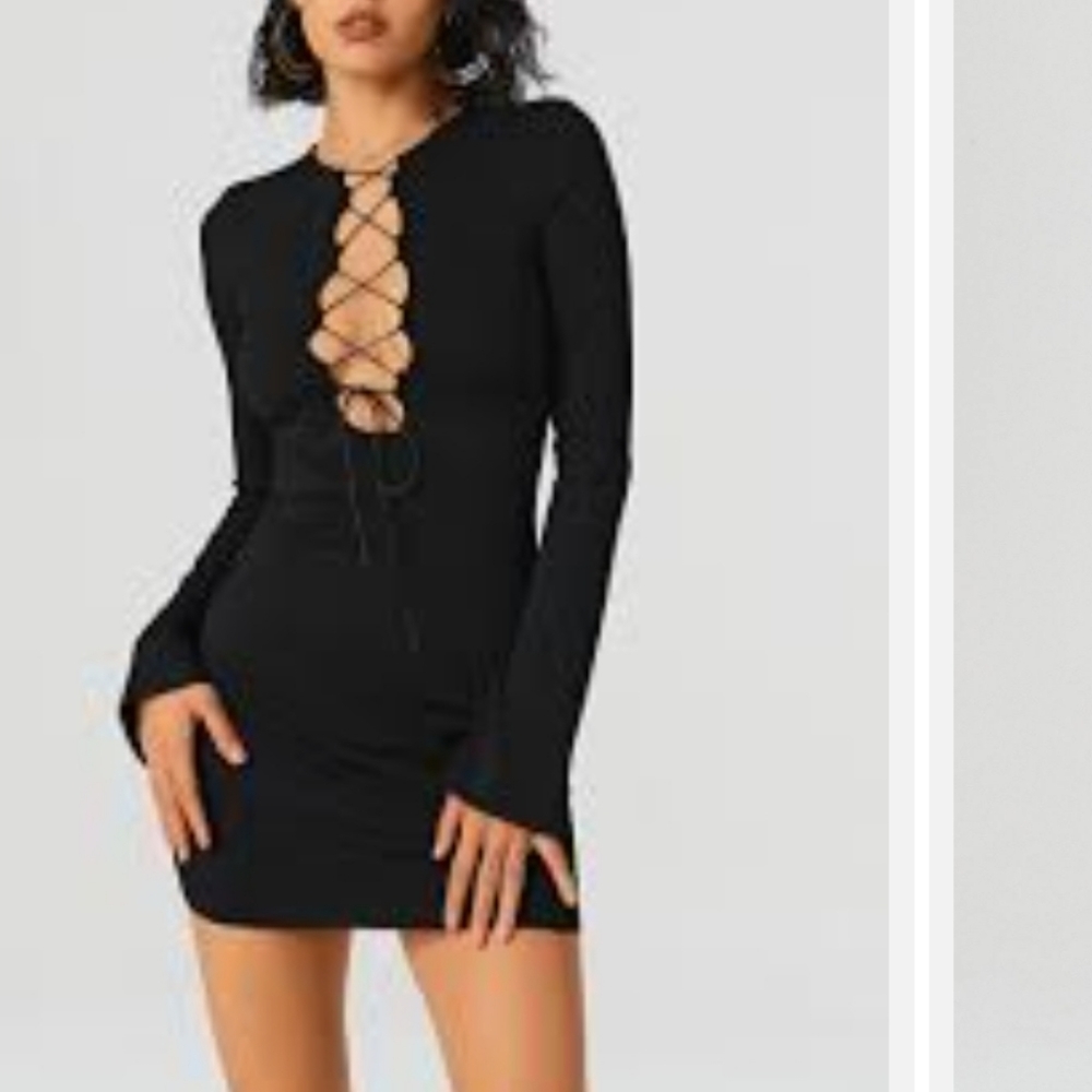 Black strappy bodycon mini dress